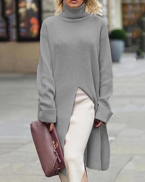 Casual Long Sleeve Turtleneck Sweater