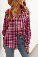 Relaxed Fit Plaid Button Shirt
