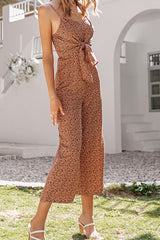Vacation Lace-Up Strapped Jumpsuit