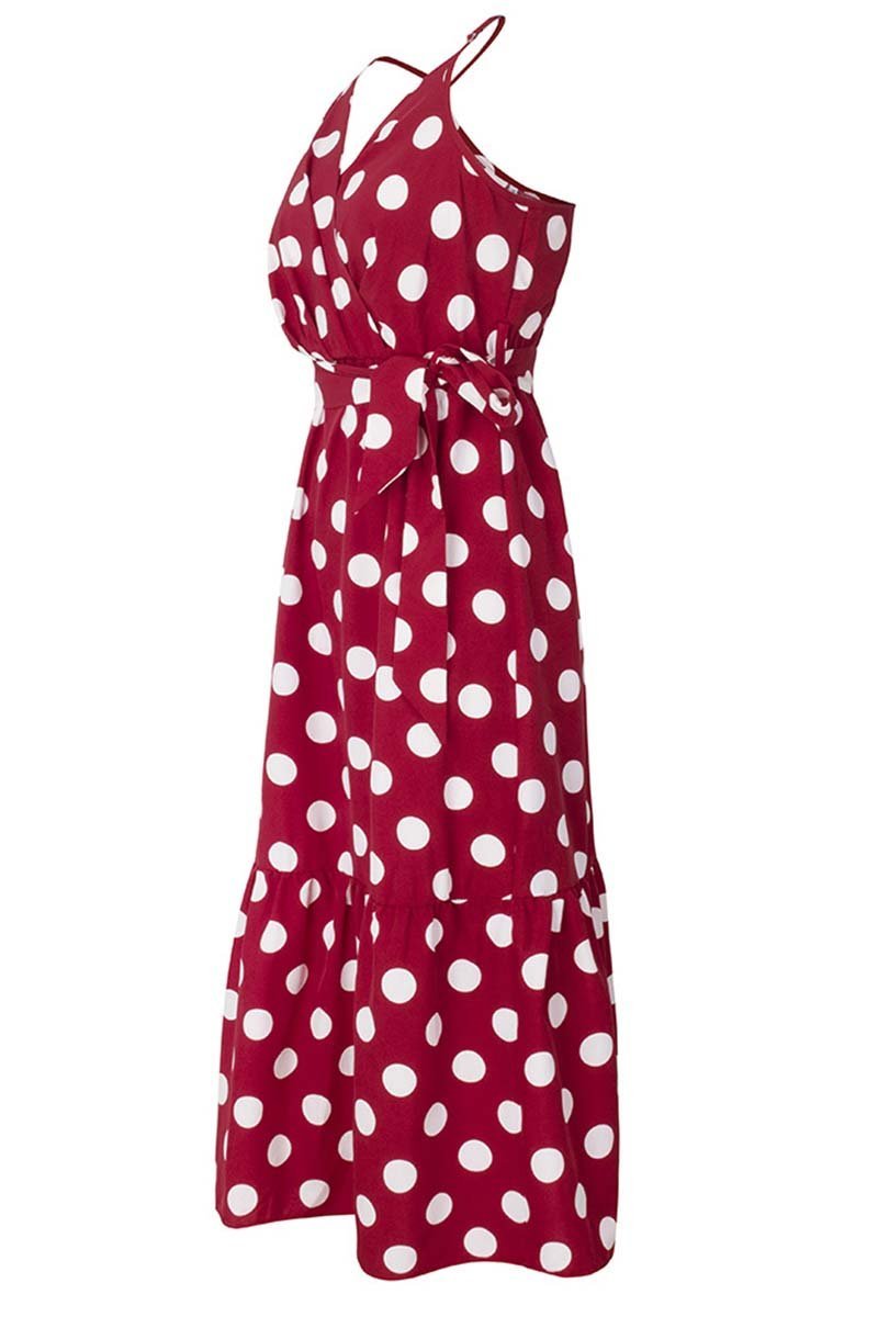 Polka Dot Strap Midi Dress(3 Colors)