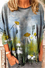 Round Neck Printed Casual T-Shirt