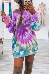 Tie Dye Round Neck Dress