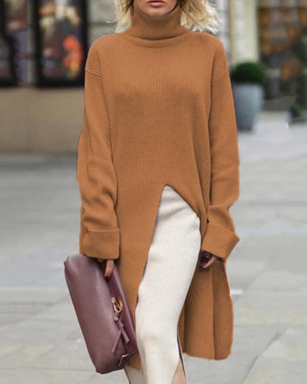 Casual Long Sleeve Turtleneck Sweater