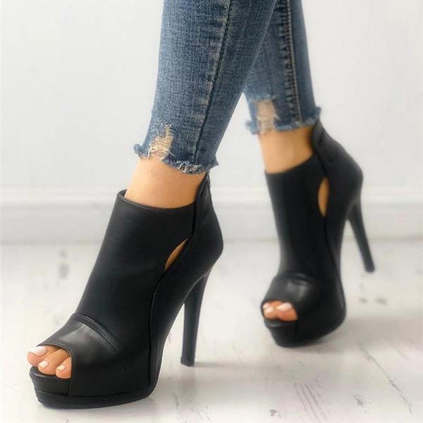 Fashion Peep Toe Cutout Thin Heels Sandals