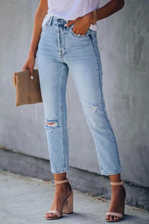 Retro Light Blue Denim Jeans