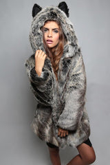 Fashion Lovely Imitation Fox Fur Coat