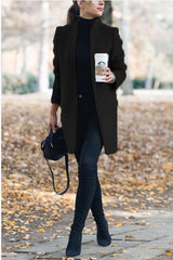 Sale Elegant Fall Outfits Fashion Solid Color Stand-up Collar Coat