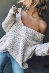 Fashion Sexy Off The Shoulder Knitting Sweater