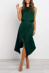 Sexy Casual Sleeveless Slit Dress