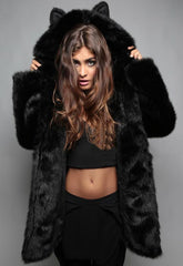 Fashion Lovely Imitation Fox Fur Coat