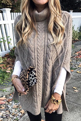Fashion Solid Color Turtleneck Sweater
