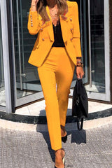Fashion Classic Solid Color Two Piece Suit