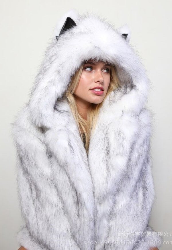 Fashion Lovely Imitation Fox Fur Coat