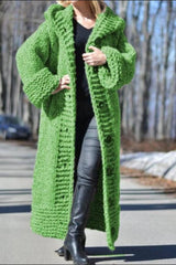 Fashion Solid Color Button Thick Knitwear