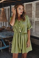 Sexy Solid Color V-Neck Jumpsuit