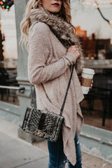 Fashion Fur Collar Knitting Cardigan