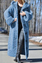 Fashion Solid Color Button Thick Knitwear