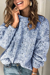 Vintage Pure Colour Round Neck Sweater