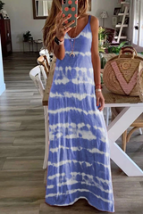 Tie Dye Striped Maxi Dress