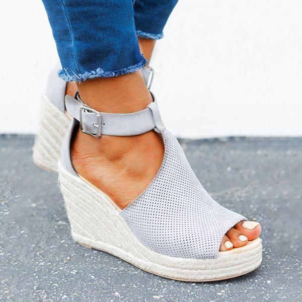 Women Summer Fish Mouth Wedge Sandals