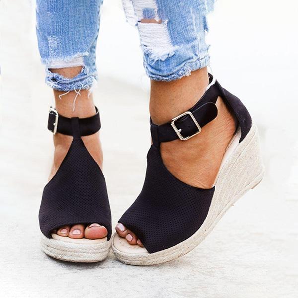 Women Summer Fish Mouth Wedge Sandals