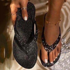 Women Casual Beach Flip Flops Slide Flash Bling Slippers