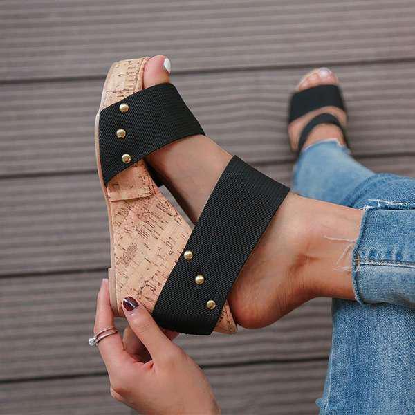 Waterproofing Thick Bottom Exposed Toe Wedges Sandals