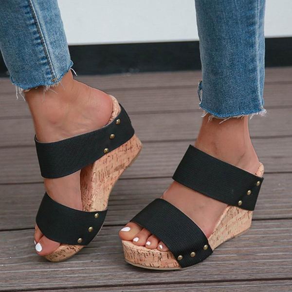 Waterproofing Thick Bottom Exposed Toe Wedges Sandals