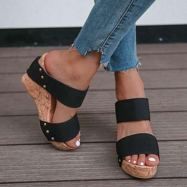 Waterproofing Thick Bottom Exposed Toe Wedges Sandals