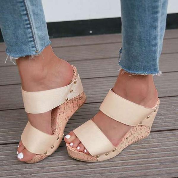 Waterproofing Thick Bottom Exposed Toe Wedges Sandals