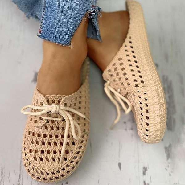 Fashion Hole Lace Soft Bottom Non-slip Slippers