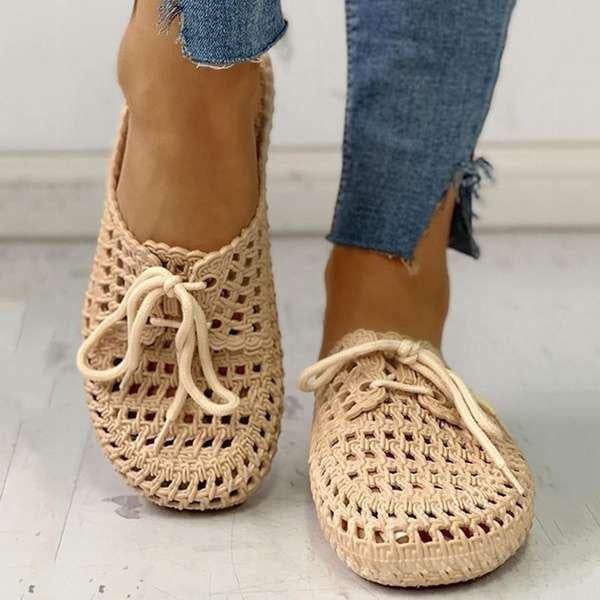 Fashion Hole Lace Soft Bottom Non-slip Slippers