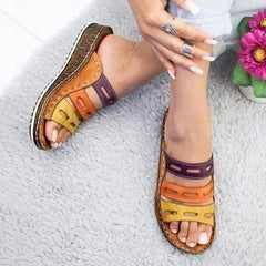 Women Open Toe Low Heels Sandals