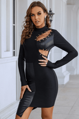 Pixie Cut Out Long Sleeve Bandage Dress