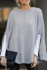 Casual Round Collar Cloak Top