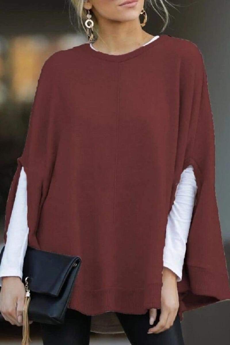 Casual Round Collar Cloak Top