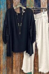 Round Neck Puff Sleeve Top