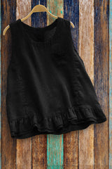 Boho Vintage Ruffled Casual Tank Top