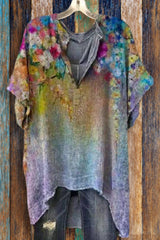 Casual Tie Dye Print Loose T-Shirt