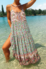 Bohemian Floral Print Sling Dress