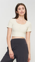 Short Sleeve Buckle Sports Top