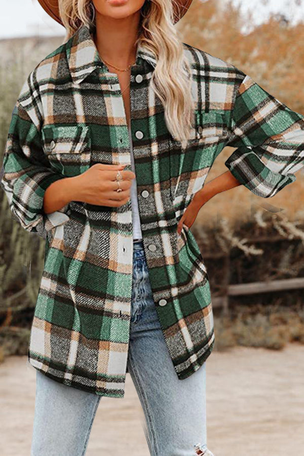 Brinkley Plaid Pocketed Jacket