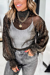 Ruffle Sleeve Sheer Mesh Two Pieces Top