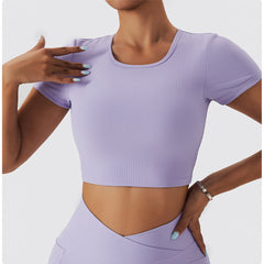 Short Sleeve Backless Top