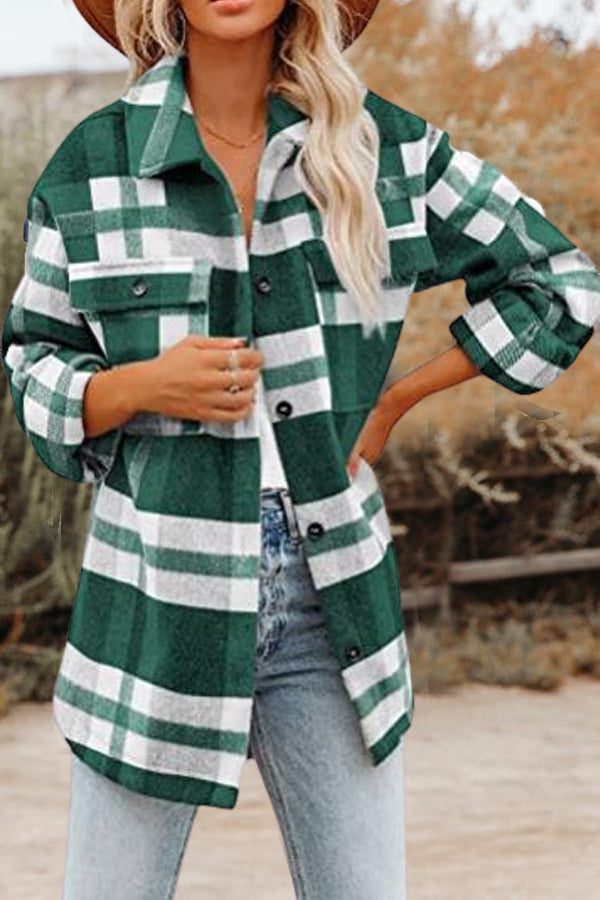 Brinkley Plaid Pocketed Jacket