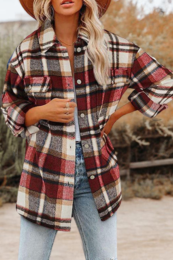 Brinkley Plaid Pocketed Jacket