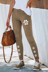 Printed Skinny Ruched Casual Pants