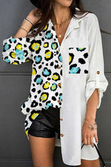 Color Patchwork Casual Blouse