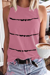 Round Neck Tie-Dyed Sleeveless Vest