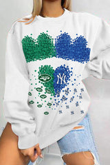 Round Neck Printed Casual Sweatshirt